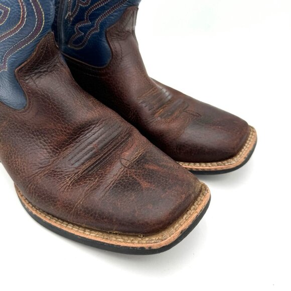 Ariat Ariat Kid's Boot - 10001863 Boys Youth Size 3 Cowboy boot leather Blue Bro - Picture 3 of 12